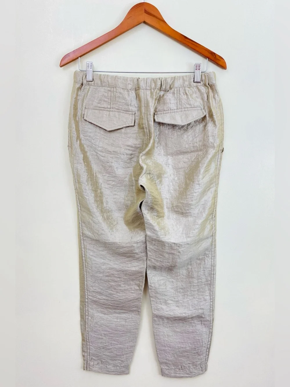 J.Crew Metallic Lamé Pull-on Jogger Drawstring Pants Size 2